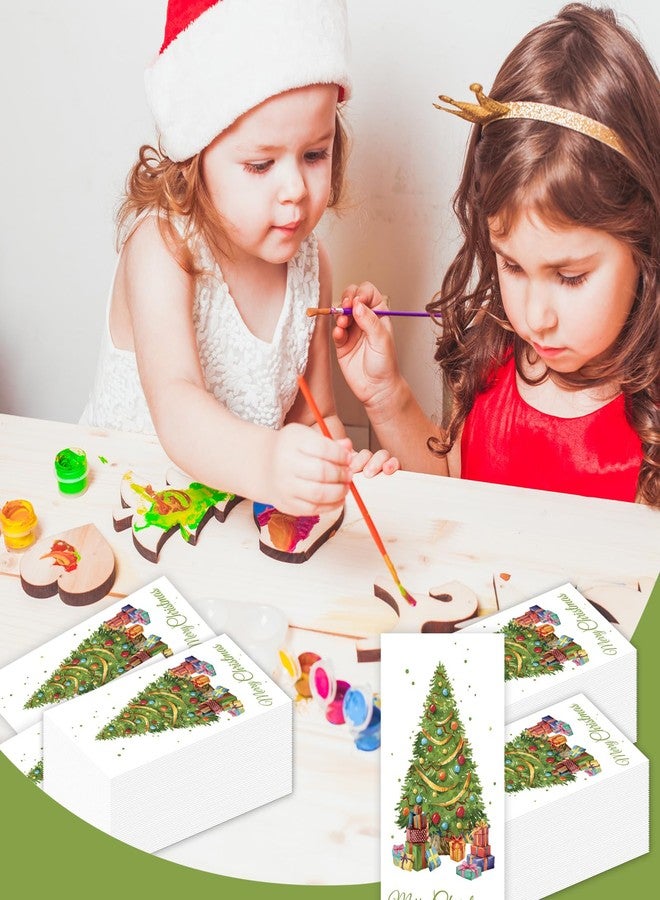 LDFDRT 100pcs Christmas Paper Napkins Disposable Dinner Size - Colorful Christmas Tree Decorative Napkins for Holiday Table Decor, 7.9x4.3 Inch Dinner Napkins for Party Supplies - Image 4